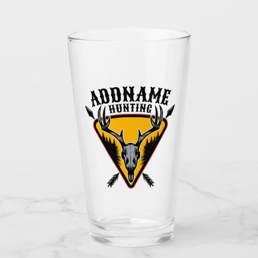 Verre AJOUTER NOM Crâne d'élan de chasseur Grandes bois (Devant)
