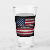 Verre Ajouter votre texte sur le drapeau américain (Dos)