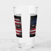 Verre Ajouter votre texte sur le drapeau américain (Gauche)