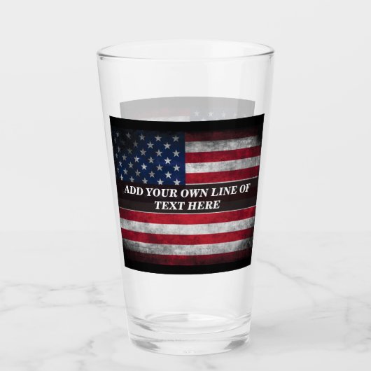 Verre Ajouter votre texte sur le drapeau américain (Devant)