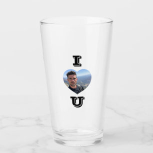 Verre Ajoutez votre photo I Love U Valentine's Day Gift