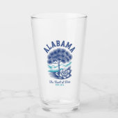 Verre Alabama State Pride – Camellia Flower and Tree (Devant)