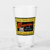 Verre Albuquerque, Nouveau-Mexique Route 66 Pint Glass (Devant)