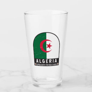 Verre Algérie - Emblème du drapeau Vintage