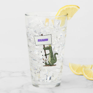 Verre Aligator de crocodile drôle avec dessin animé