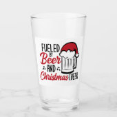 Verre Alimenté par la bière et la fête de Noël (Devant)