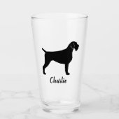 Verre Allemand À poils durs Pointer Chien Silhouette per (Devant)