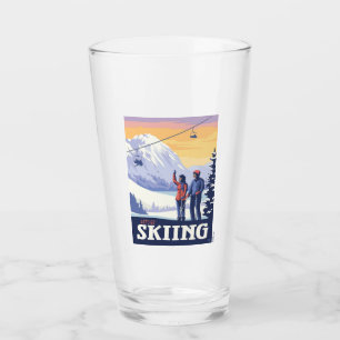 Verre Aller skier Vintage Imprimer