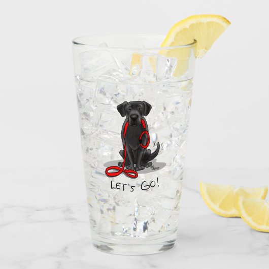 Verre Allons-y ! Black Lab Labrador Retriever Cute (Dos glace)