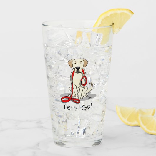 Verre Allons-y ! Yellow Labrador Retriever - mignon chie (Dos glace)