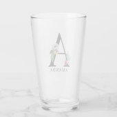 Verre Alphabet Floral Personnalisé Un Monogramme (Dos)
