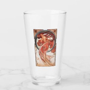 Verre Alphonse Mucha Dance 1898 Art Nouveau Vintage