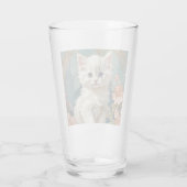 Verre Alphonse Mucha Style Chat blanc (Dos)