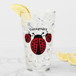Verre Amants de coccinelle avec votre nom