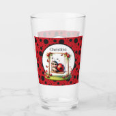 Verre Amateurs de coccinelle mignonne ajouter un nom (Devant)