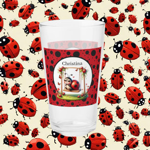 Verre Amateurs de coccinelle mignonne ajouter un nom