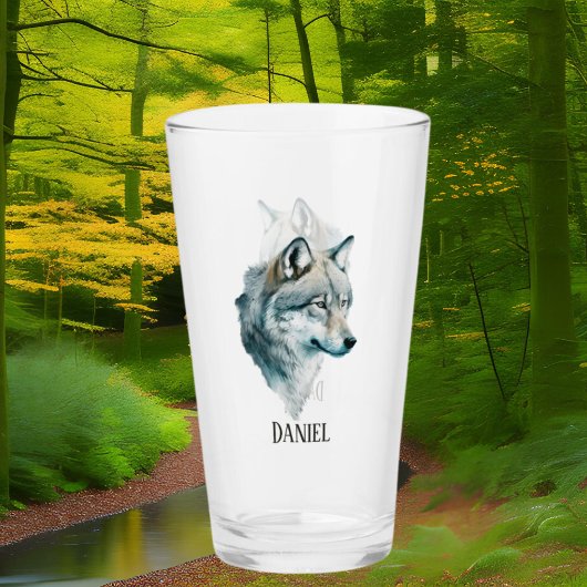 Verre Amateurs de loups cool ajouter un nom