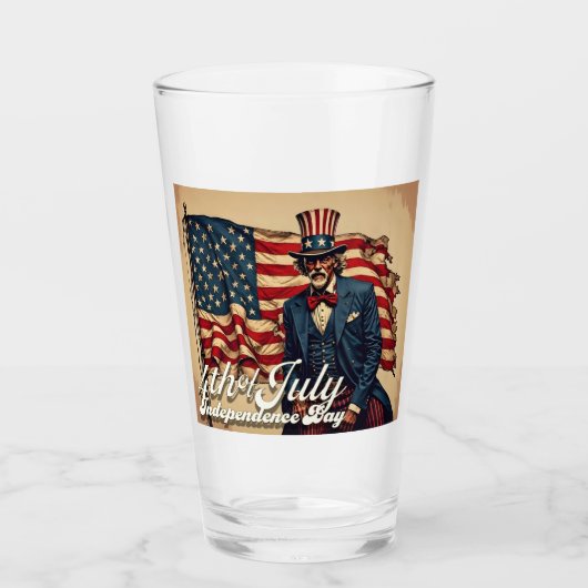 Verre Âme fière du 4 juillet (Devant)