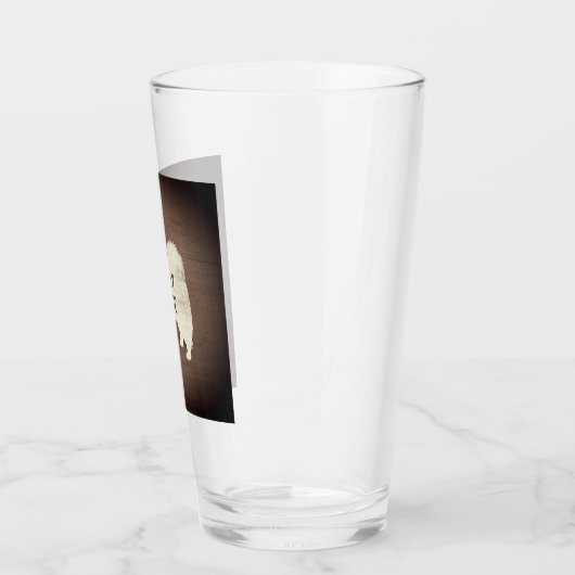 Verre American Eskimo Chien Silhouette Rustique Personna (Gauche)