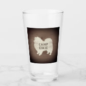 Verre American Eskimo Chien Silhouette Rustique Personna (Devant)