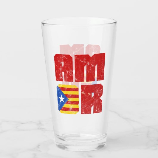 Verre Amor Catalan Love, Catalogne Estelada Drapeau (Dos)