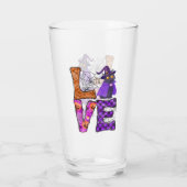 Verre Amour - Chat noir sorcière (Dos)