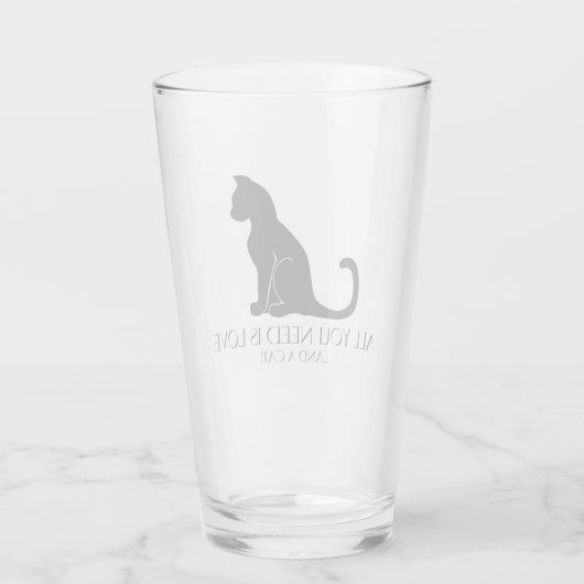 Verre Amour et un chat (Dos)