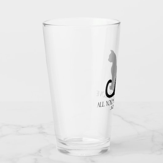 Verre Amour et un chat (Droite)