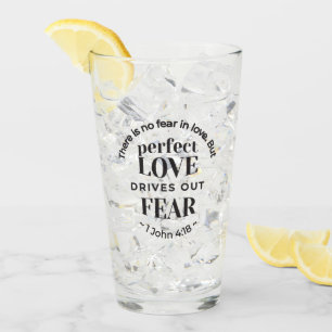 Verre Amour Éternel - 1 Jean 4:18 Citation Écriture Art