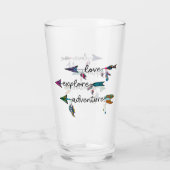 Verre Amour Explore Aventure Arrow Tribal Boho Design (Dos)