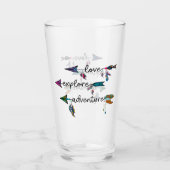 Verre Amour Explore Aventure Arrow Tribal Boho Design (Devant)