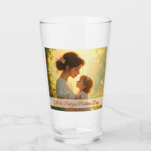 Verre Amour maternel tendre dans la lumière florissante