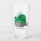 Verre amoureux de grenouilles mignonnes ajouter du texte (Devant)
