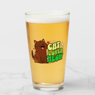 Verre Amoureux des chats Miaou - chat brun