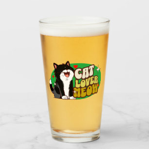 Verre Amoureux des chats Miaou - chat noir