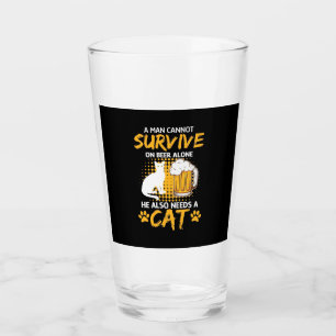 Verre Amoureux des chats Un Homme Avec Bière Et Chat