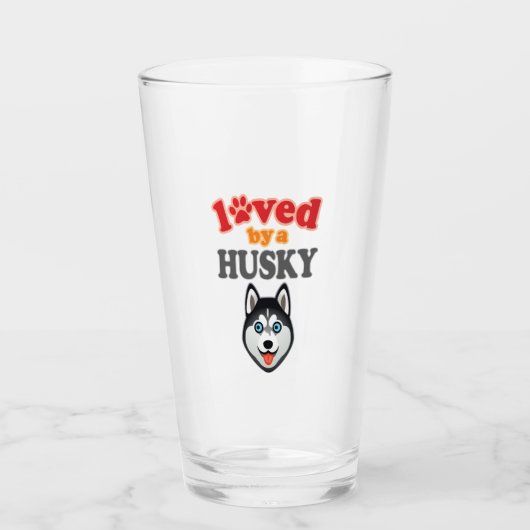 Verre Amoureux des chiens Husky (Devant)