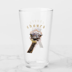 Verre amusant avec autruche joueuse - Bravo