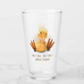 Verre amusant avec canard Jaune - Sourire (Dos)
