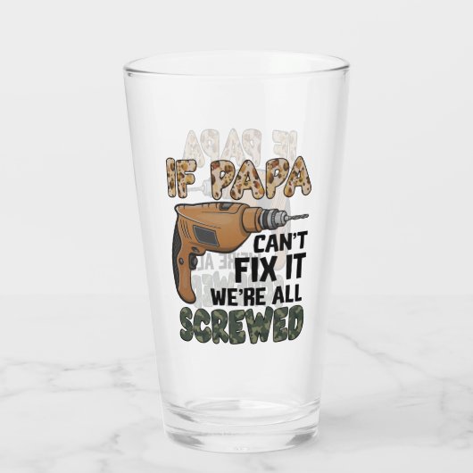 Verre Amusant Pun Père plaisanter | FÊTE DES PÈRES (Dos)