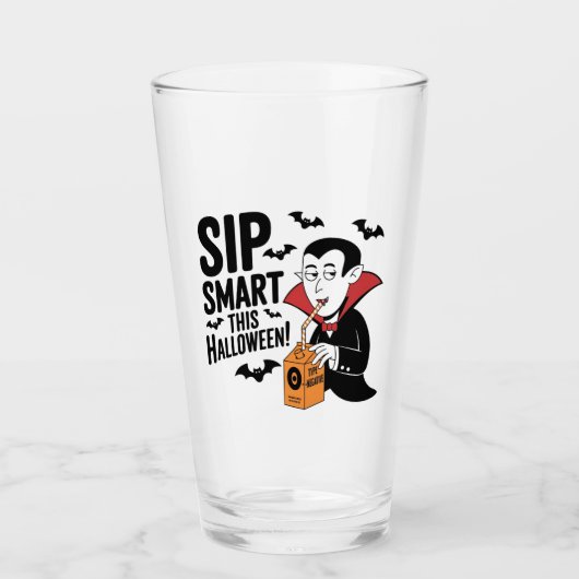 Verre Amusant Vampire Thème Halloween Design (Devant)