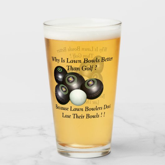 Verre Amusants Bowles De Pelouse Contre Design De Golf, (Dos (rempli))