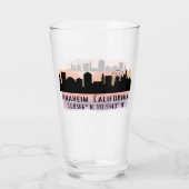 Verre Anaheim Skyline Latitude et Longitude Pint Glass (Dos)