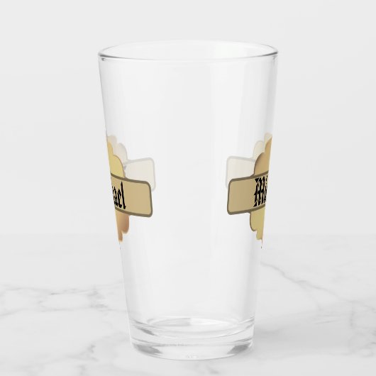 Verre Ancien Étiquette Gold avec Monogramme (Gauche)