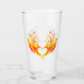 Verre Angel Fire Heart with Wings (Dos)
