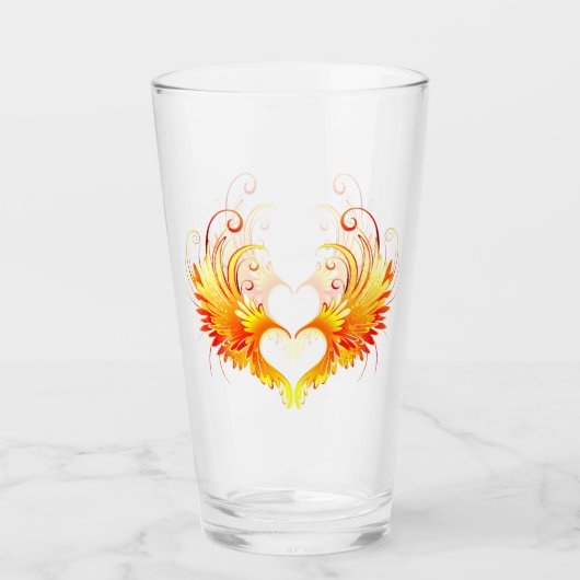 Verre Angel Fire Heart with Wings (Devant)