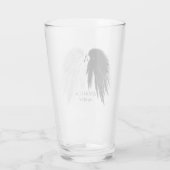 Verre ANGEL WINGS Monogramme 'Seulement demi-mal' drôle (Dos)