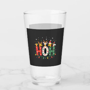 Verre Animaux girafe assortis chapeau de Père Noël Ho Ho