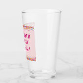 Verre Anniversaire Cute Rose Coloré Confetti Pint (Gauche)