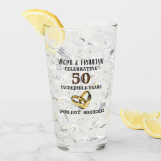 Verre Anniversaire du Mariage d'or 50 ans